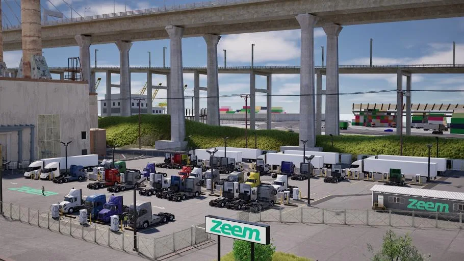 Rendering of the Zeem depot on Terminal Island, Port of Long Beach